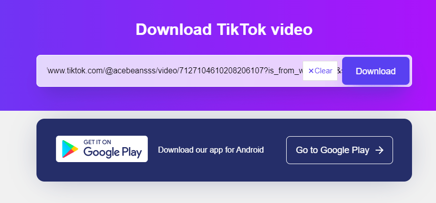 TikTok video downloader which is used for download video TikTok